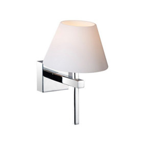 Luminosa Modern Bathroom Lamp Chrome 1 Light  with White Shade, G9, IP44
