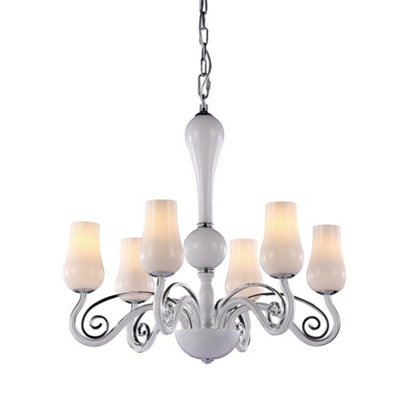 Luminosa Modern Chandeliers White 6 Light , E14