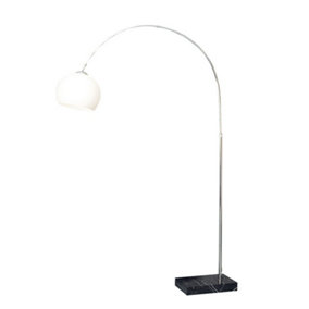 Luminosa Modern Floor Lamp Chrome 1 Light  with Shiny Shade, E27