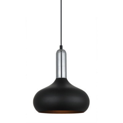 Luminosa Modern Hanging Pendant Black 1 Light E27 Diy At Bandq