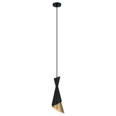 Luminosa Modern Hanging Pendant Black, Gold 1 Light , E27