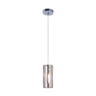 Luminosa Modern Hanging Pendant Chrome 1 Light E27 Diy At Bandq