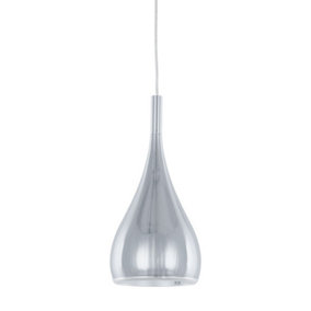 Luminosa Modern Hanging Pendant Chrome 1 Light  with Metal Alloy Shade, E27