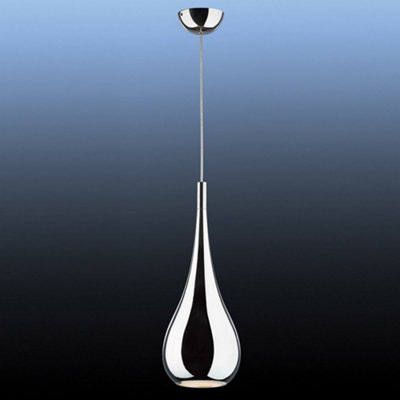 Luminosa Modern Hanging Pendant Chrome 1 Light  with Metal Alloy Shade, E27