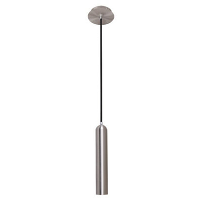 Luminosa Modern Hanging Pendant Chrome 1 Light  with Satin Nickel Shade, GU10