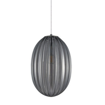 Luminosa Modern Hanging Pendant Chrome 1 Light With Smoke Grey Shade E14 Dimmable Diy At Bandq