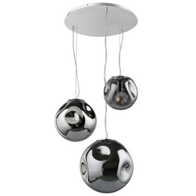 Buy Luminosa Modern Hanging Pendant Chrome 1 Light With Smoky Shade E27 Diy At Bandq