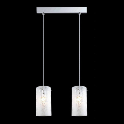 Luminosa Modern Hanging Pendant Chrome 2 Light With Matt Shade E27 Diy At Bandq