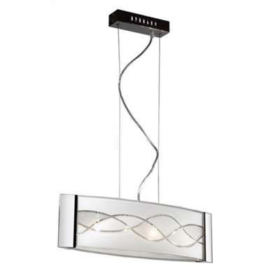Luminosa Modern Hanging Pendant Chrome 4 Light  with Clear Shade, G9
