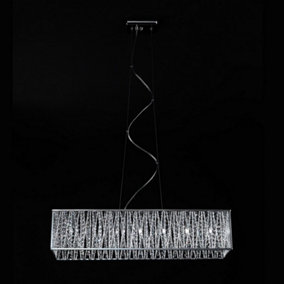 Luminosa Modern Hanging Pendant Chrome 7 Light  with Anodized Aluminum, Silver Shade, G9