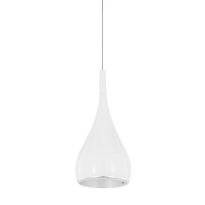 Luminosa Modern Hanging Pendant Chrome White 1 Light With Metal Alloy Shade E27 Diy At Bandq