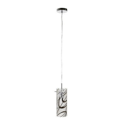 Luminosa Modern Hanging Pendant Chrome White 1 Light With White Shade E27 Diy At Bandq