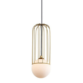Luminosa Modern Hanging Pendant Golden 1 Light  with Gold, White Shade, G9