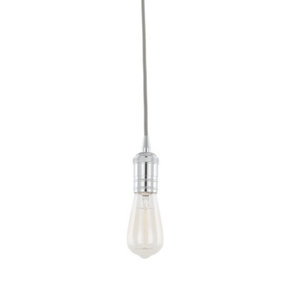 Luminosa Modern Hanging Pendant Lamp Holders Chrome 1 Light , E27