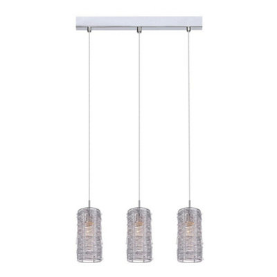 Luminosa Modern Hanging Pendant Silver 3 Light With Metal Alloy Shade E14 Diy At Bandq