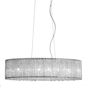 Luminosa Modern Hanging Pendant Silver 6 Light  with Clear Shade, G9