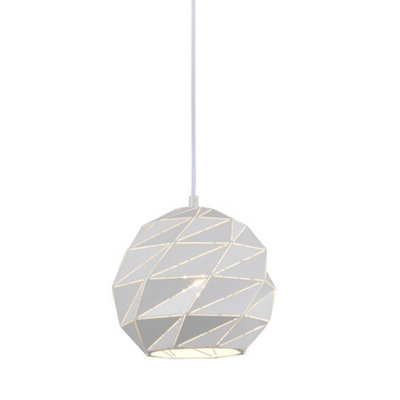 Luminosa Modern Hanging Pendant White 1 Light E27 Diy At Bandq