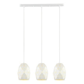 Luminosa Modern Hanging Pendant White 3 Light , E27