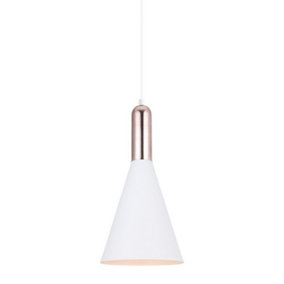 Luminosa Modern Hanging Pendant White, Copper 1 Light , E27
