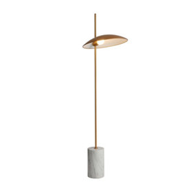 Luminosa Modern LED Floor Lamp Golden, Marble, Warm White 3000K 400lm