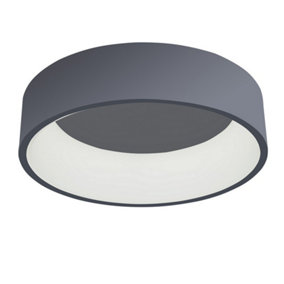 Luminosa Modern LED Flush Ceiling Light Gray, Warm White 3000K 1760lm