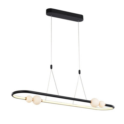 Luminosa Modern LED Hanging Pendant Black, Pink, Warm White 3000K 2640lm Dimmable