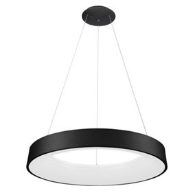 Luminosa Modern LED Hanging Pendant Black, Warm White 3000K 4400lm