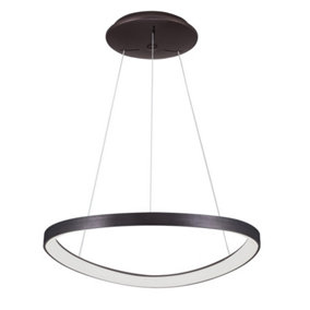Luminosa Modern LED Hanging Pendant Coffee Brushed, Warm White 3000K 2640lm Dimmable