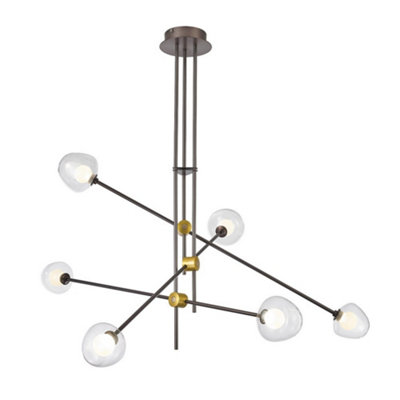 Luminosa Modern LED Hanging Pendant Coffee, Warm White 3000K 1800lm