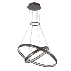 Luminosa Modern LED Hanging Pendant Coffee, Warm, White 3000K 3000lm Dimmable