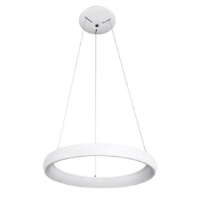 Luminosa Modern LED Hanging Pendant White, Warm White 3000K 2200lm