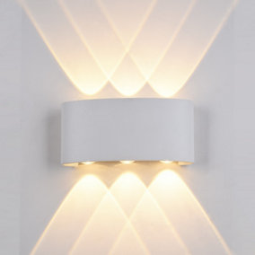 Luminosa Modern LED Outdoor Wall Lamp White, Warm White 3000K 420lm, IP44