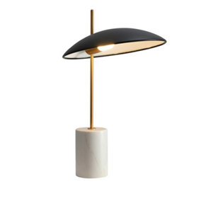 Luminosa Modern LED Table Lamp Black, Gold, Marble, Warm White 3000K 400lm