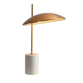 Luminosa Modern LED Table Lamp Golden, Marble, Warm White 3000K 400lm