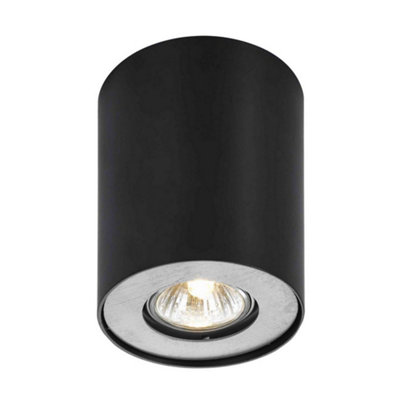 Luminosa Modern Surface Mounted White 1 Light  with Black Shade, GU10