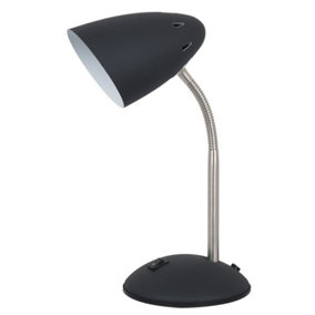 Luminosa Modern Table Lamp Black, Satin 1 Light  with Black Shade, E27