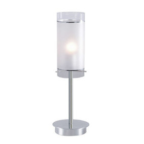 Luminosa Modern Table Lamp Chrome 1 Light  with Matt Shade, E27
