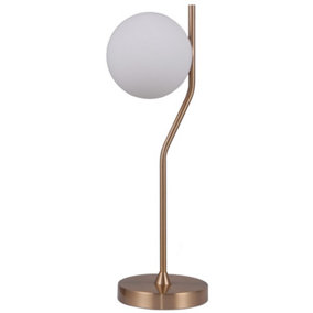 Luminosa Modern Table Lamp Honey Brass 1 Light  with White Shade, G9