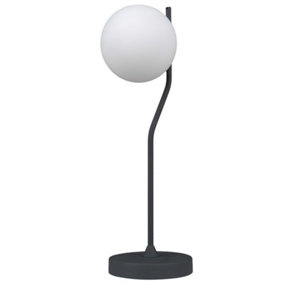 Luminosa Modern Table Lamp Satin Black 1 Light  with White Shade, G9