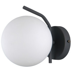 Luminosa Modern Wall Lamp Satin Black 1 Light  with White Shade, G9
