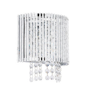 Luminosa Modern Wall Lamp Silver 1 Light  with Clear Shade, G9