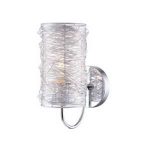Luminosa Modern Wall Lamp Silver 1 Light  with Metal Alloy Shade, E14