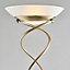 Luminosa Monaco Mother and Child Floor Lamp Antique Brass, Opal Glass, G9