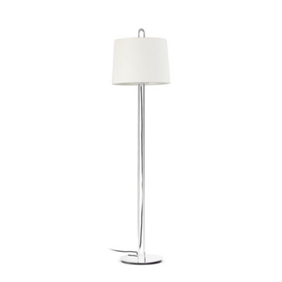 Luminosa Montreal Floor Lamp Round Tappered Shade Chrome, E27