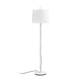 Luminosa Montreal Floor Lamp Round Tappered Shade White, E27