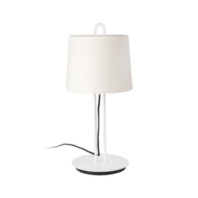 Luminosa Montreal Table Lamp Round Tapered White, E27 DIY at B&Q