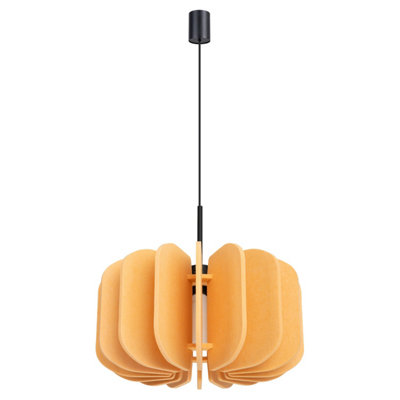 Luminosa Mula 45cm Pendant Ceiling Light Yellow, Black 1x E27
