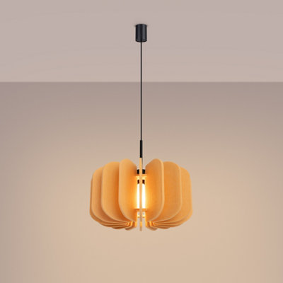 Luminosa Mula 45cm Pendant Ceiling Light Yellow, Black 1x E27