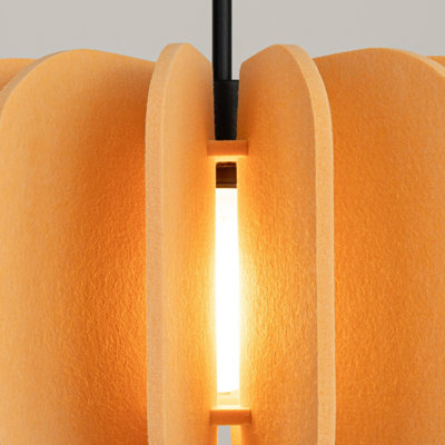 Luminosa Mula 45cm Pendant Ceiling Light Yellow, Black 1x E27