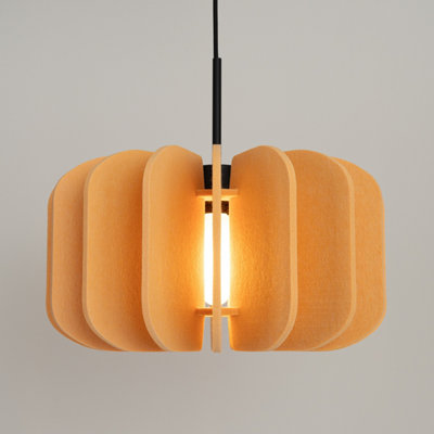 Luminosa Mula 45cm Pendant Ceiling Light Yellow, Black 1x E27